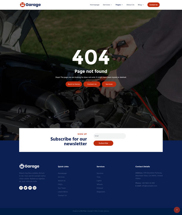 Garage 404 Page