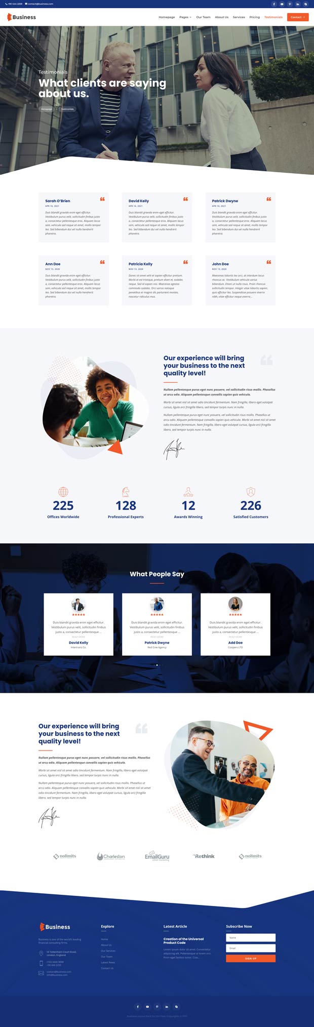 Business Layout Pack Testimonials