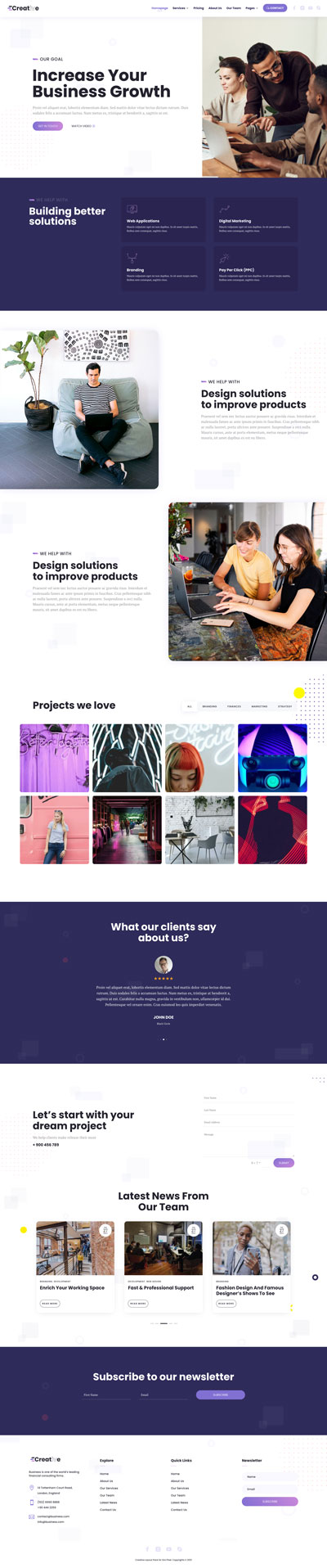 Creative Layout Pack Homepage