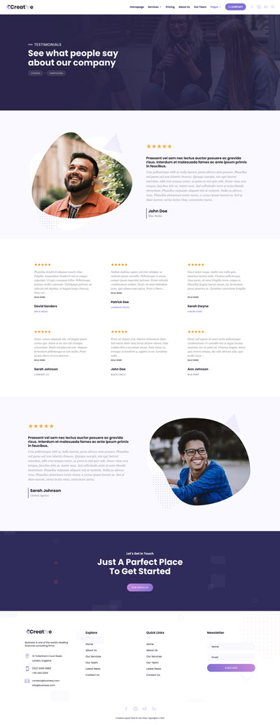 Creative Layout Pack Testimonials