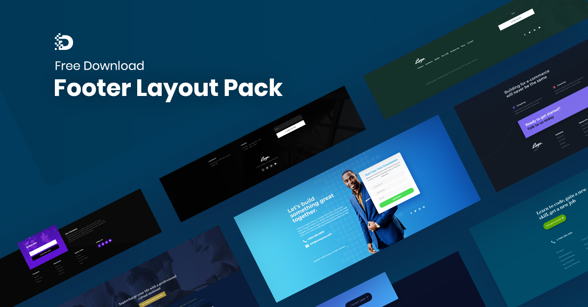 Download A FREE Footer Layout Pack for Divi