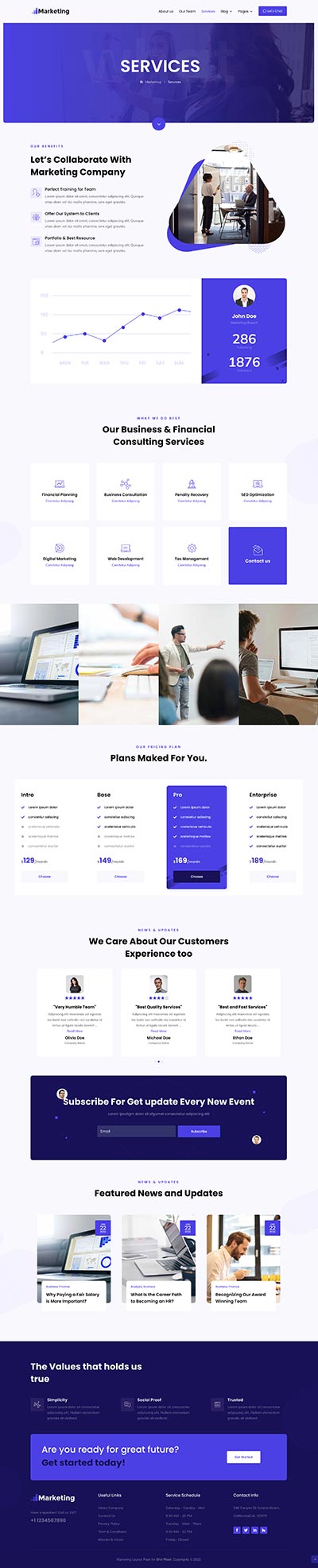 Creative Layout Pack Services Page