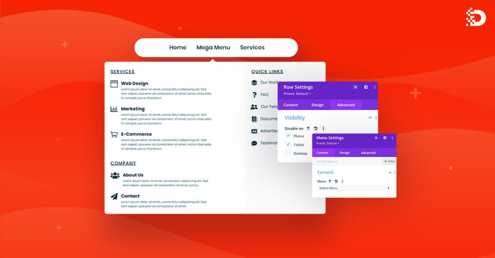 Download A FREE Mega Menu UI Kit for Divi