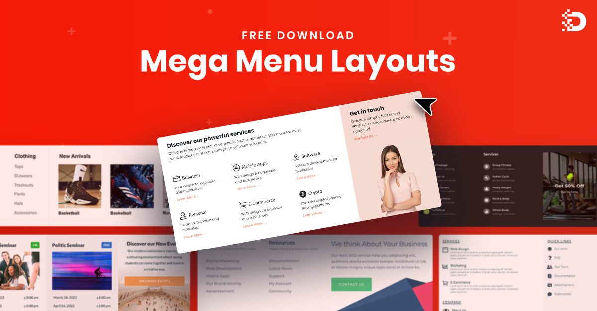 FREE Mega Menu UI Kit for Divi