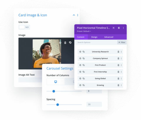 Horizontal Timeline for Divi