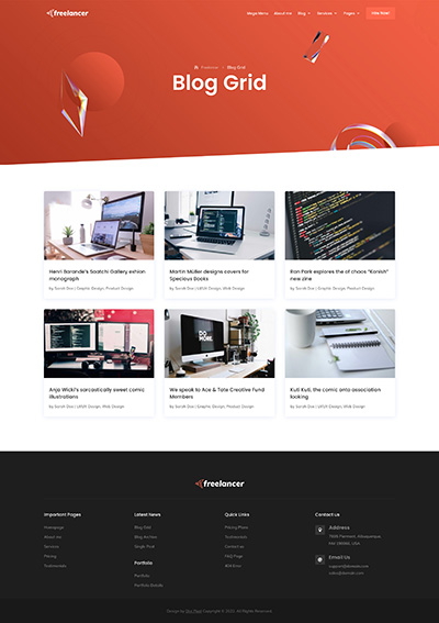 Freelancer Layout Pack Blog Grid