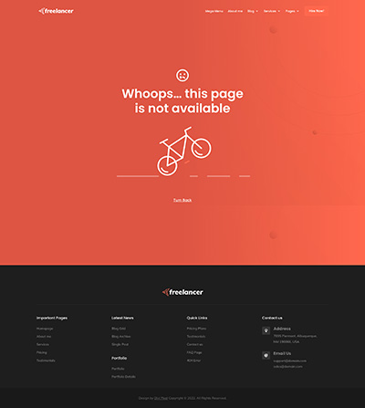 Freelancer Layout Pack 404 Error Page