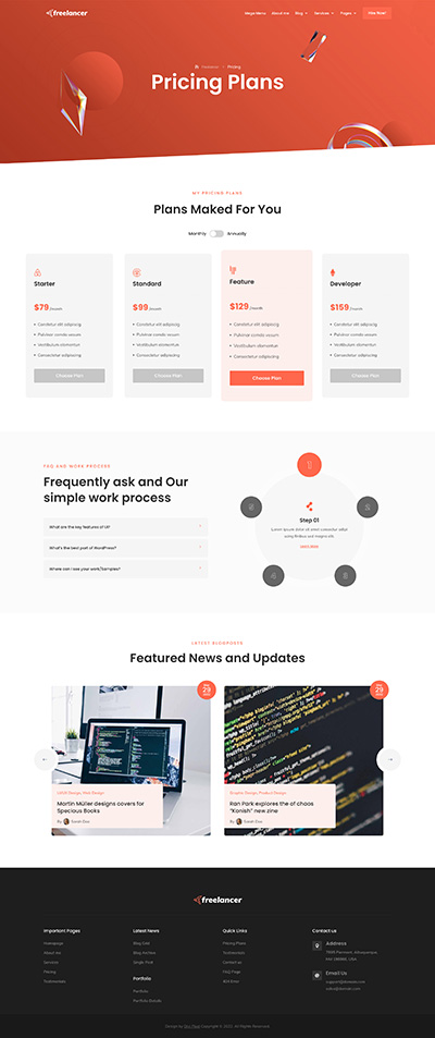 Freelancer Layout Pack Pricing Page
