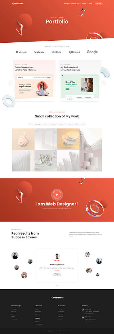 Freelancer Layout Pack Portfolio Page