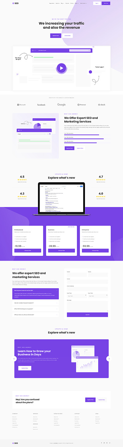 Creative Layout Pack Services Page