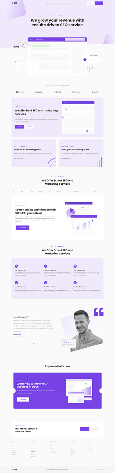 Marketing Layout Pack Homepage