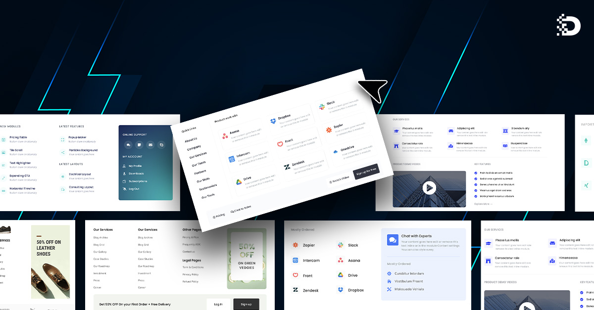 Download A FREE Mega Menu UI Kit for Divi