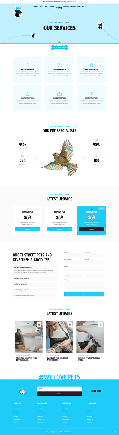 Creative Layout Pack Services Page