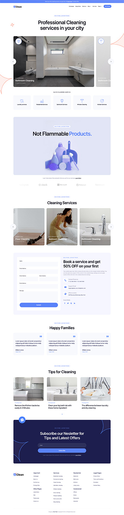 Cleaning Layout Pack Homepage