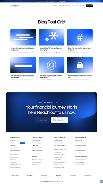 Banking Layout Pack Blog Grid Page