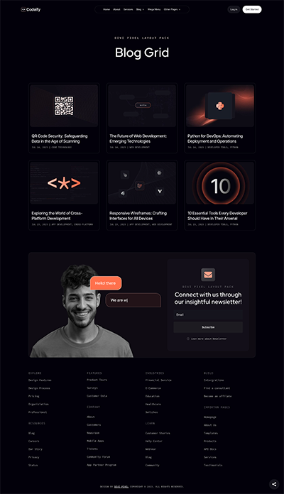 Developer Layout Pack Blog Grid Page