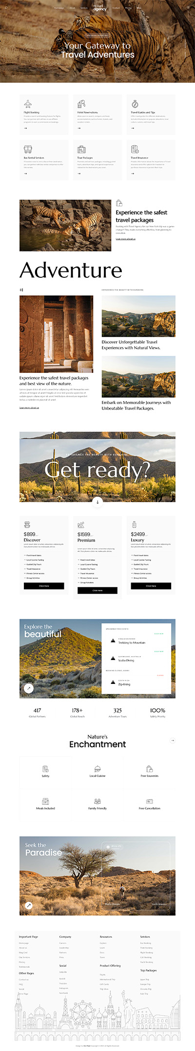 Travel Layout Pack Services Page