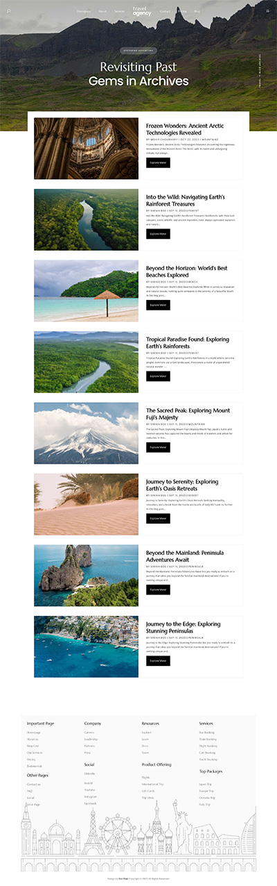 Travel Layout Pack Archive Page