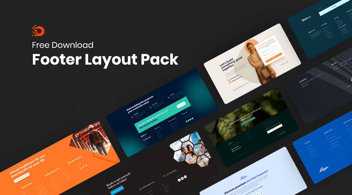 Download A FREE Footer Layout Pack for Divi