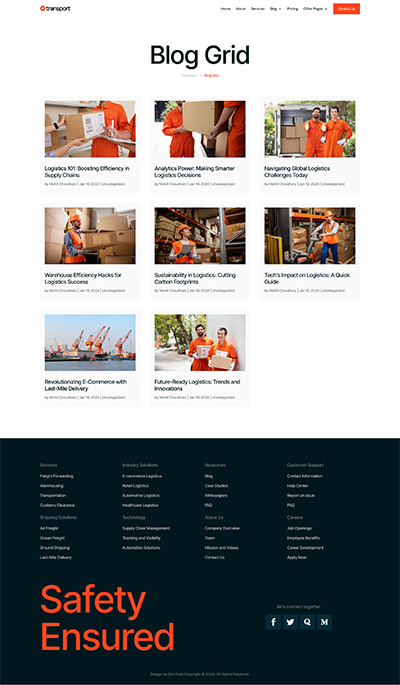 Developer Layout Pack Blog Grid Page