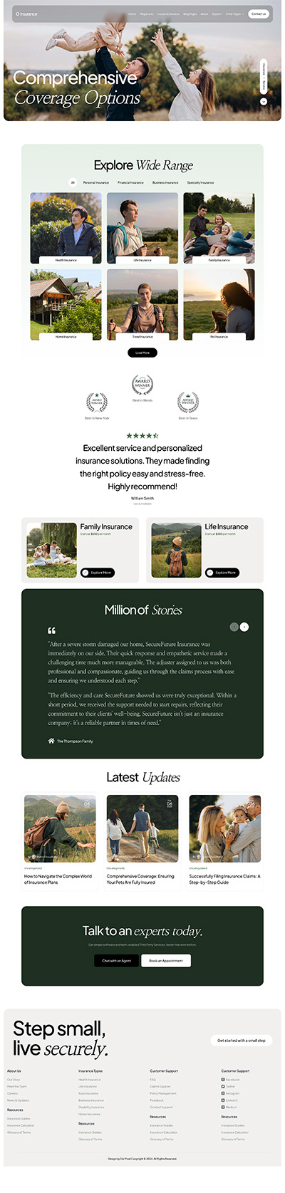 Insurance Layout Pack Services Page