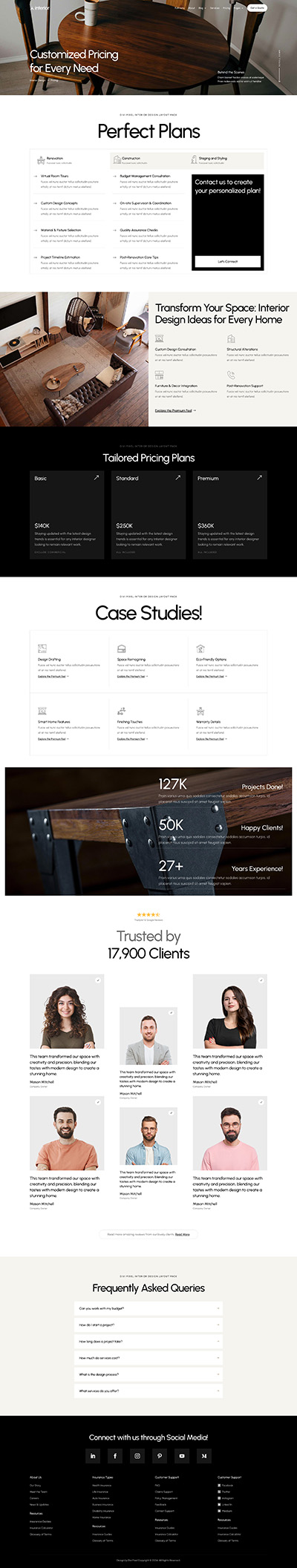 Insurance Layout Pack Pricing Page