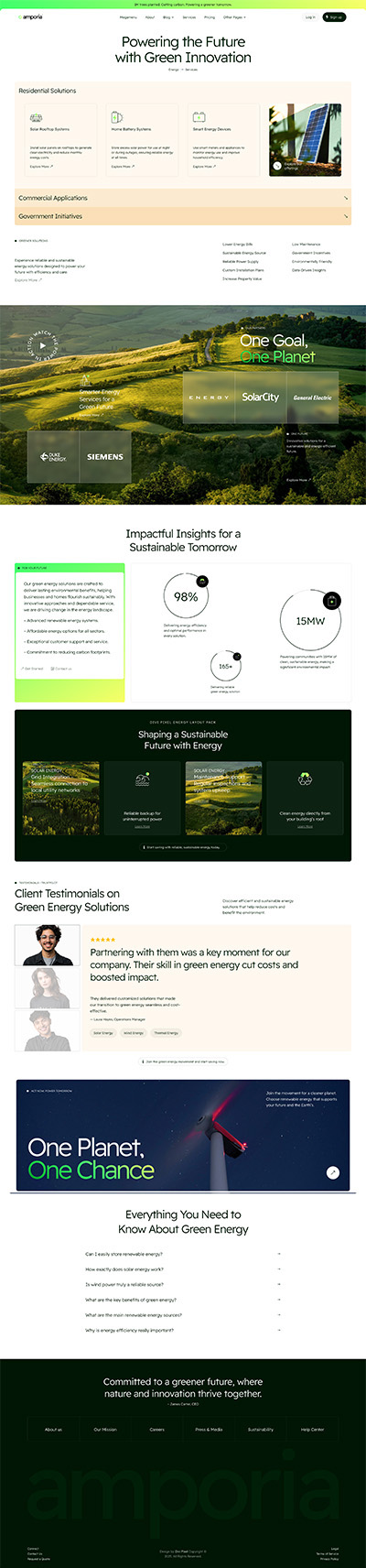 Green Energy Layout Pack Services Page