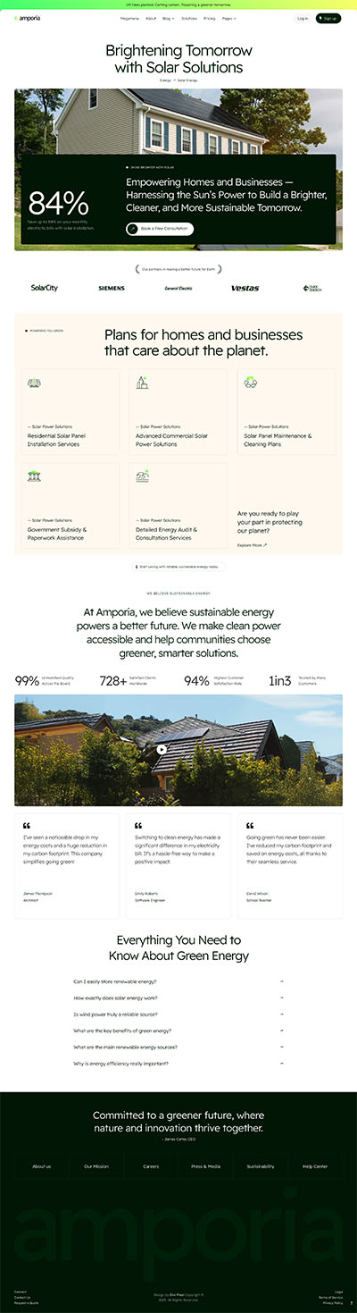 Green Energy Layout Pack Single Service Page