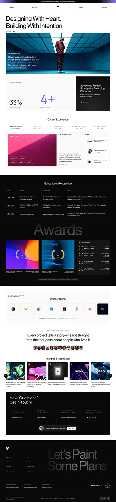 Portfolio Layout Pack About us Page
