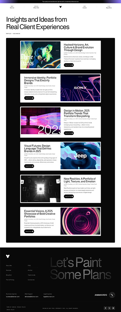 Portfolio Layout Pack Blog Archive Page
