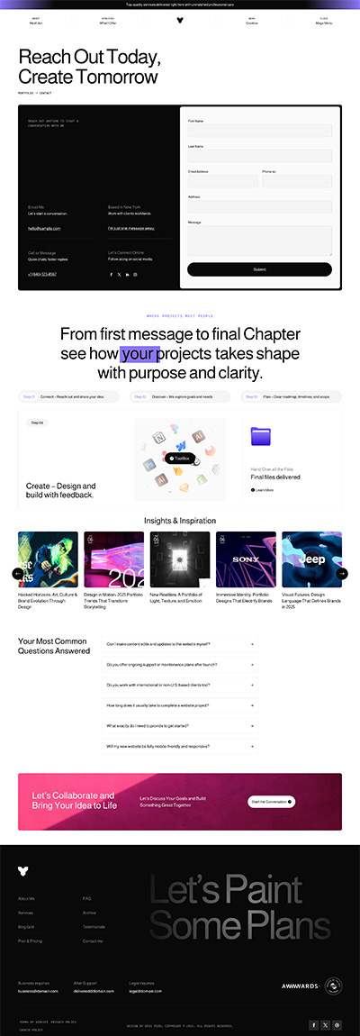 Portfolio Layout Pack Contact Page