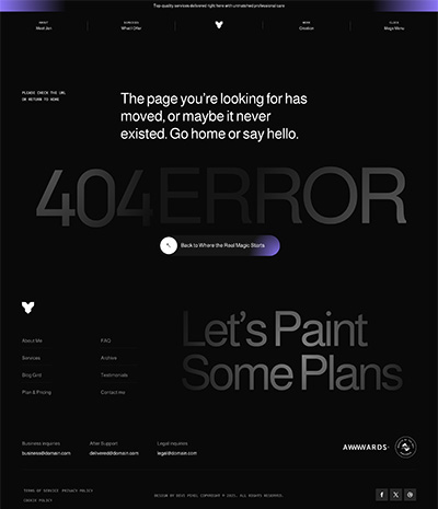 Portfolio Layout Pack Error Page