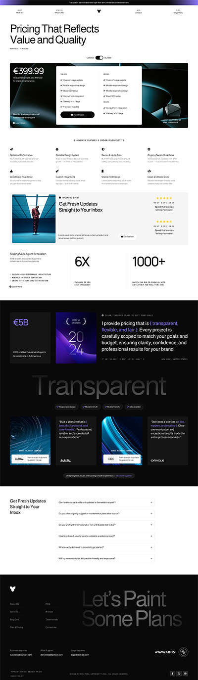 Portfolio Layout Pack Pricing Page