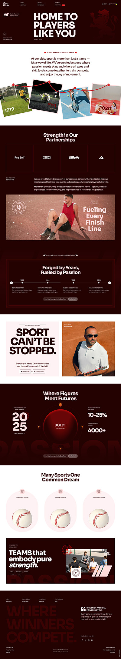 Sports Club Layout Pack About us Page