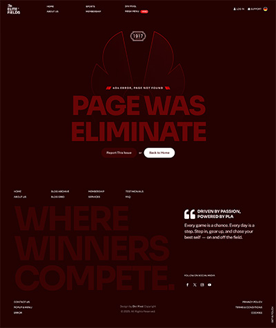 Sports Club Layout Pack Error Page