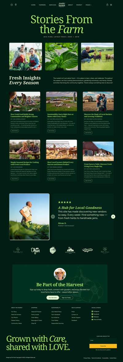 Farmers Market Layout Pack Grid Page