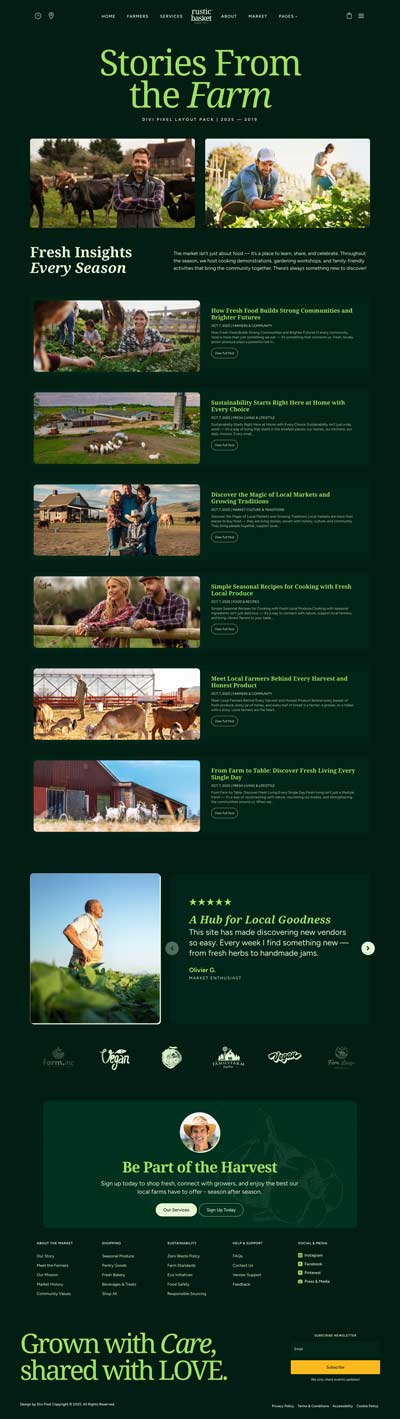 Farmers Market Layout Pack Blog Archive Page