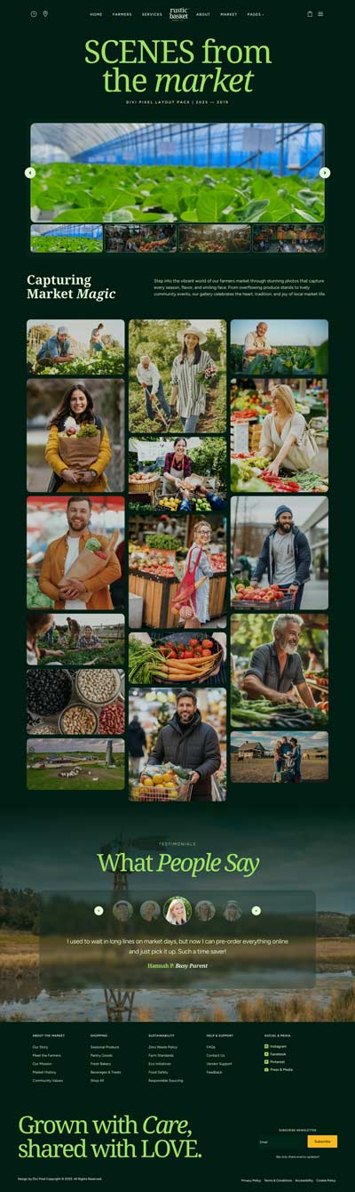 Farmers Market Layout Pack Contact Page