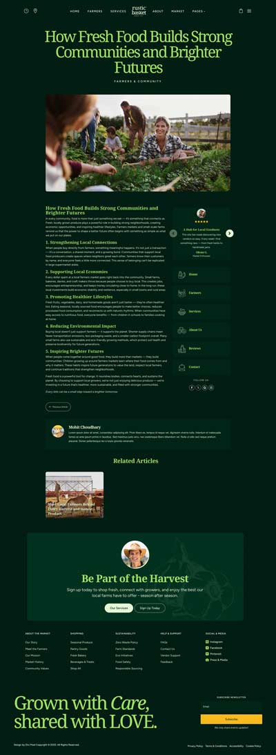 Farmers Market Layout Pack Single Post