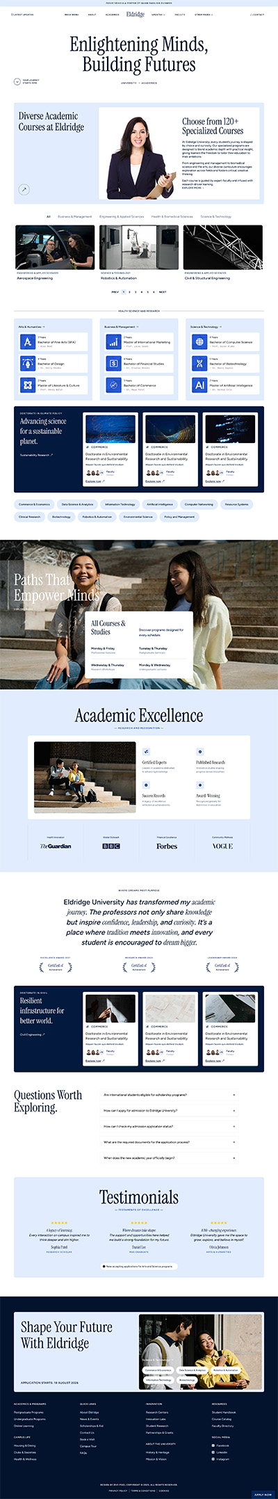 University Layout Pack Academic Page
