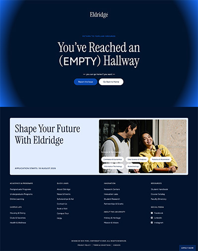 University Layout Pack Error Page