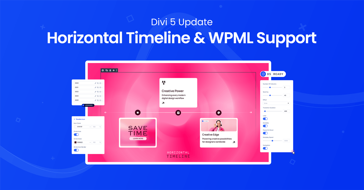New Divi 5 Timeline Module and WPML Support Added | Divi Pixel