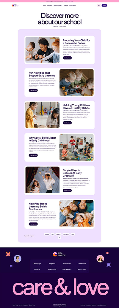 PlaySchool Layout Pack Blog Archive Page