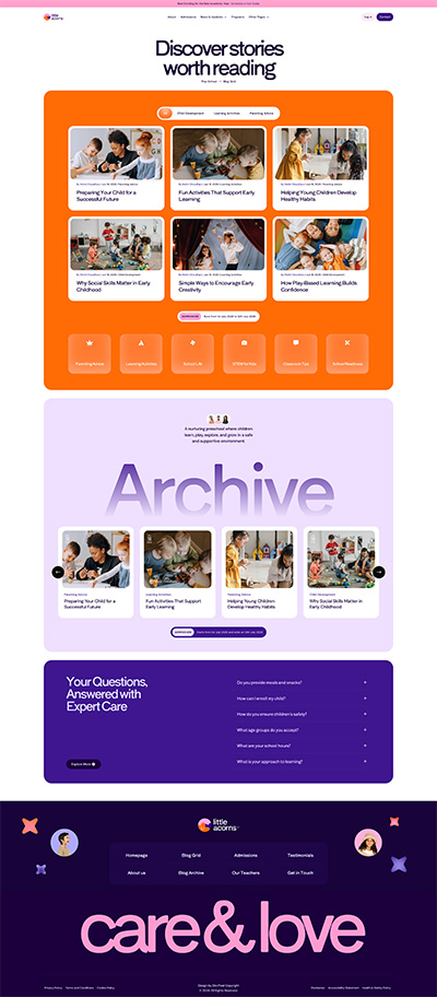 PlaySchool Layout Pack Blog Grid Page