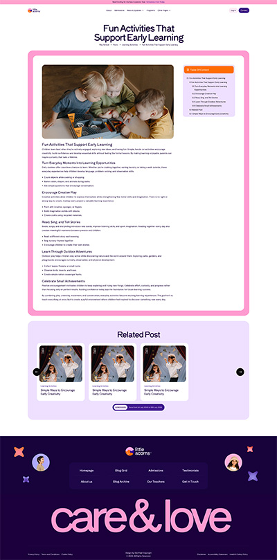 PlaySchool Pack The Single Post Page