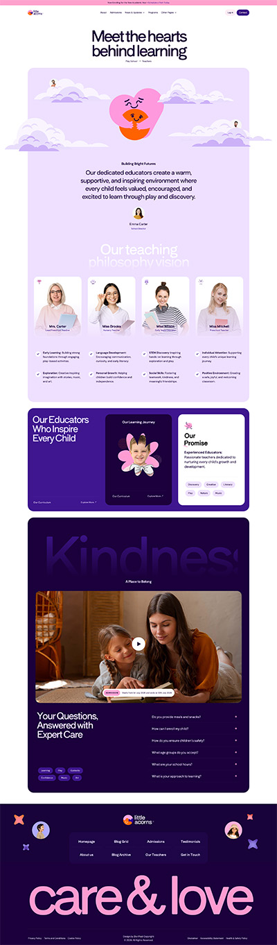 PlaySchool Layout Pack Teachers Page