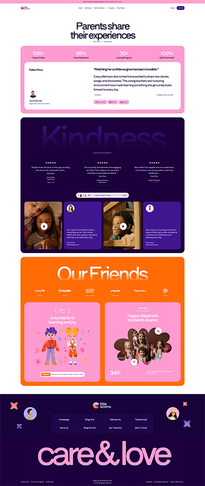 PlaySchool Layout Pack Testimonials Page